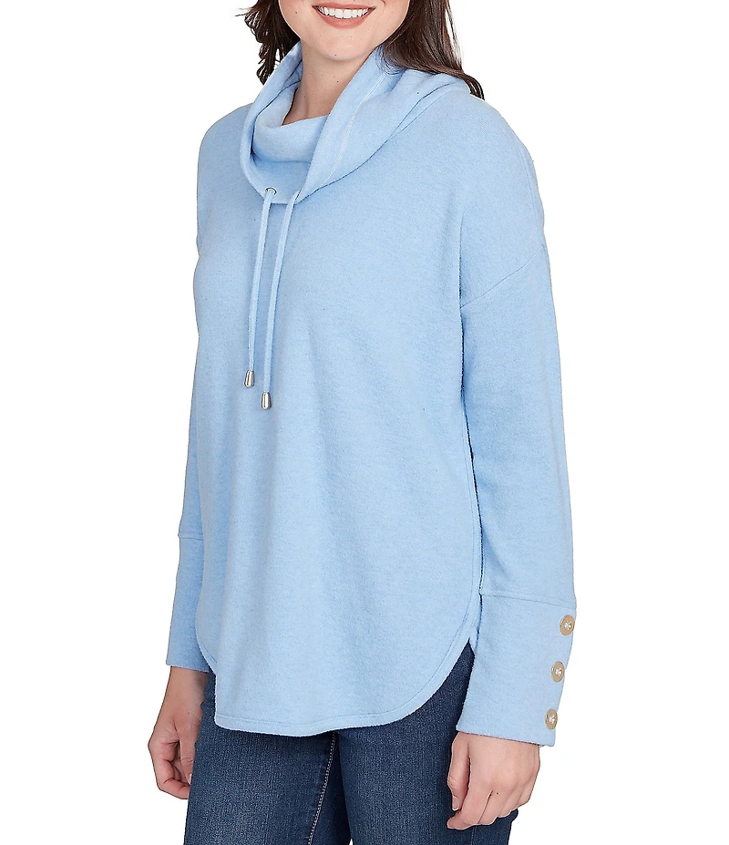 Ruby Rd. Knit Cowl Neck Long Sleeve Cozy Top