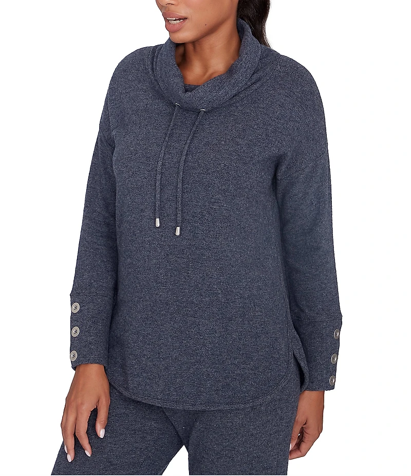Ruby Rd. Knit Cowl Neck Long Sleeve Cozy Top
