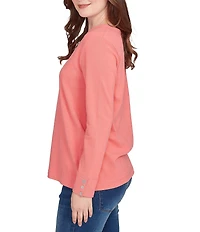 Ruby Rd. Luxe Rib Knit V-Neck Long Sleeve Popover Top