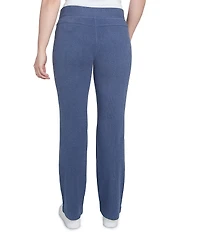 Ruby Rd. Luxe Rib Knit Boot-Cut Pintuck Detail Pull-On Pants