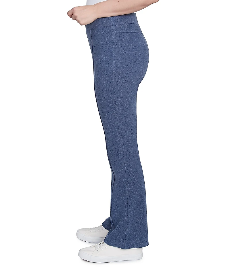 Ruby Rd. Luxe Rib Knit Boot-Cut Pintuck Detail Pull-On Pants