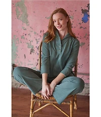Ruby Rd. Luxe Ribbed Knit Y-Neck 3/4 Sleeve Coordinating Top