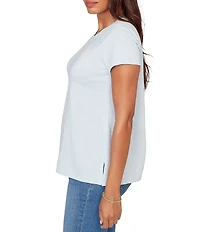 Ruby Rd. Paisley Lace Accents Scoop Neck Short Sleeve Tee Top