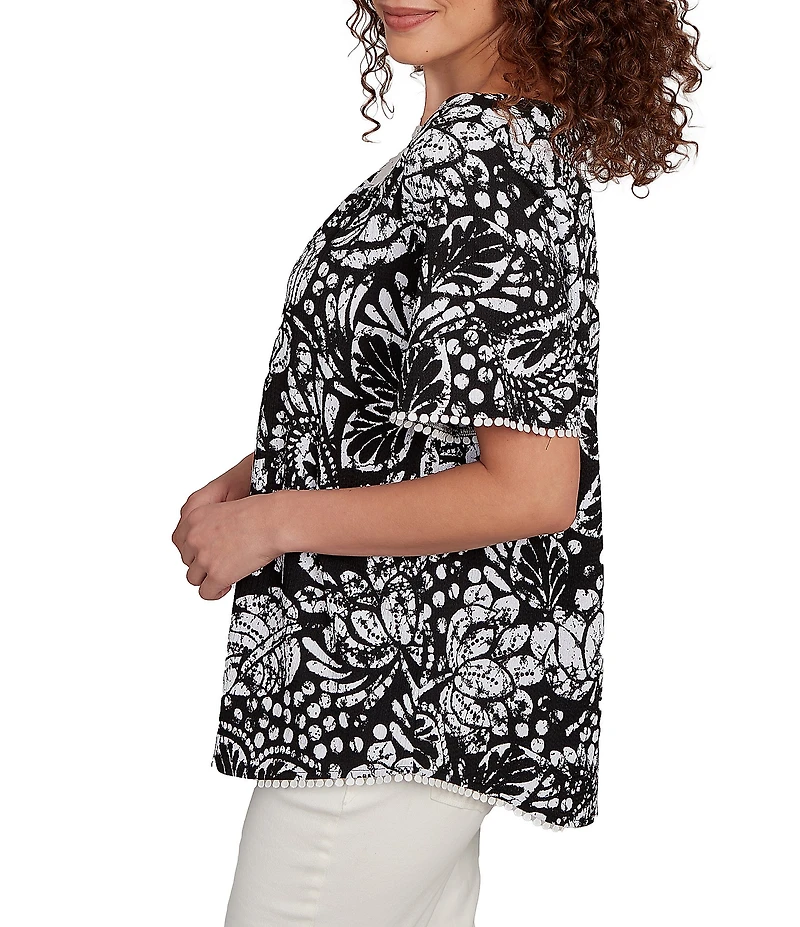 Ruby Rd. Paisley Lace Scoop Neck Short Sleeve Top