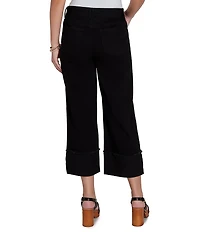Ruby Rd. Petite Size 5-Pocket Wide Cuff Denim Crop Jeans