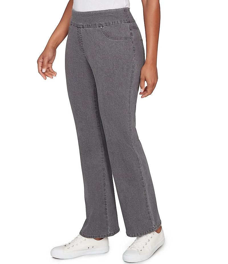 Ruby Rd. Petite Size Bootcut Flare Leg Pull-On Jeans