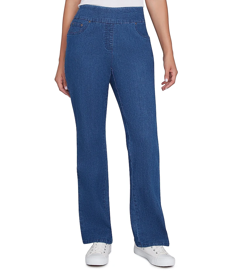 Ruby Rd. Petite Size Bootcut Flare Leg Pull-On Jeans
