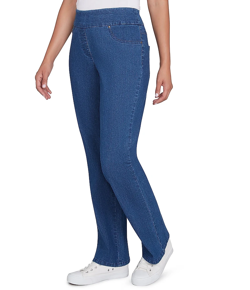 Ruby Rd. Petite Size Bootcut Flare Leg Pull-On Jeans