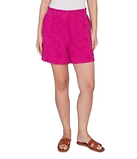 Ruby Rd. Petite Size Embossed Gauze Paisley Tacked Cuff Pull-On Shorts