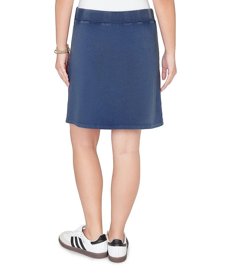 Ruby Rd. Petite Size French Terry Ribbed Waist Pull-On Skort