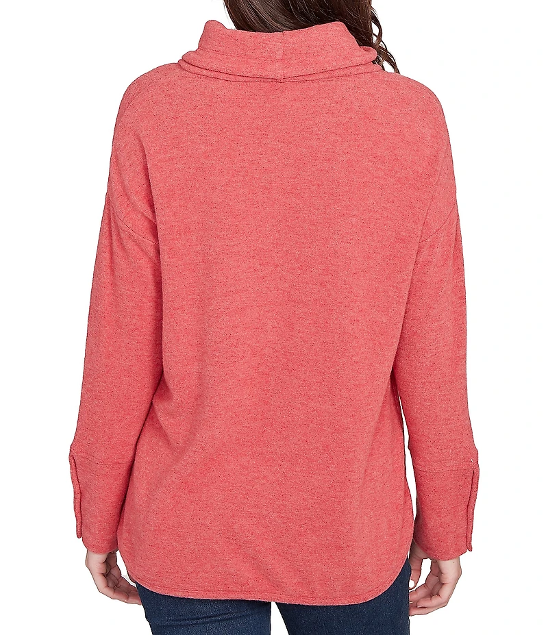 Ruby Rd. Petite Size Knit Cowl Neck Long Sleeve Cozy Top