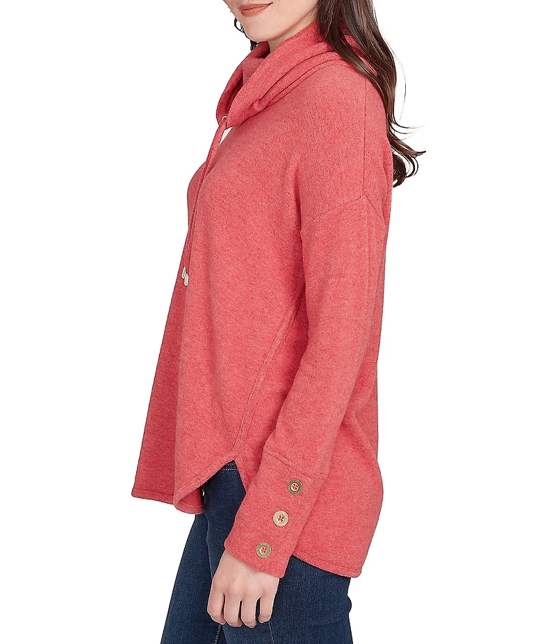 Ruby Rd. Petite Size Knit Cowl Neck Long Sleeve Cozy Top