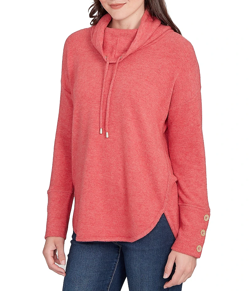 Ruby Rd. Petite Size Knit Cowl Neck Long Sleeve Cozy Top
