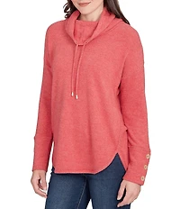 Ruby Rd. Petite Size Knit Cowl Neck Long Sleeve Cozy Top