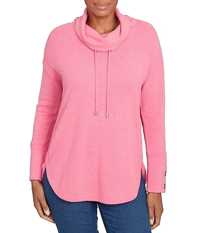 Ruby Rd. Petite Size Knit Cowl Neck Long Sleeve Cozy Top