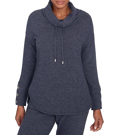 Ruby Rd. Petite Size Knit Cowl Neck Long Sleeve Cozy Top