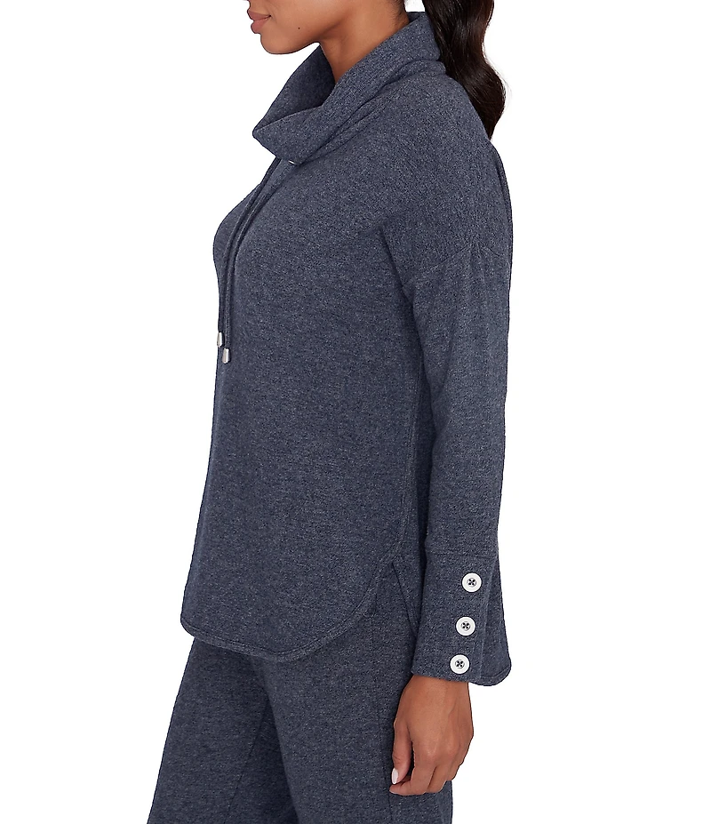 Ruby Rd. Petite Size Knit Cowl Neck Long Sleeve Cozy Top