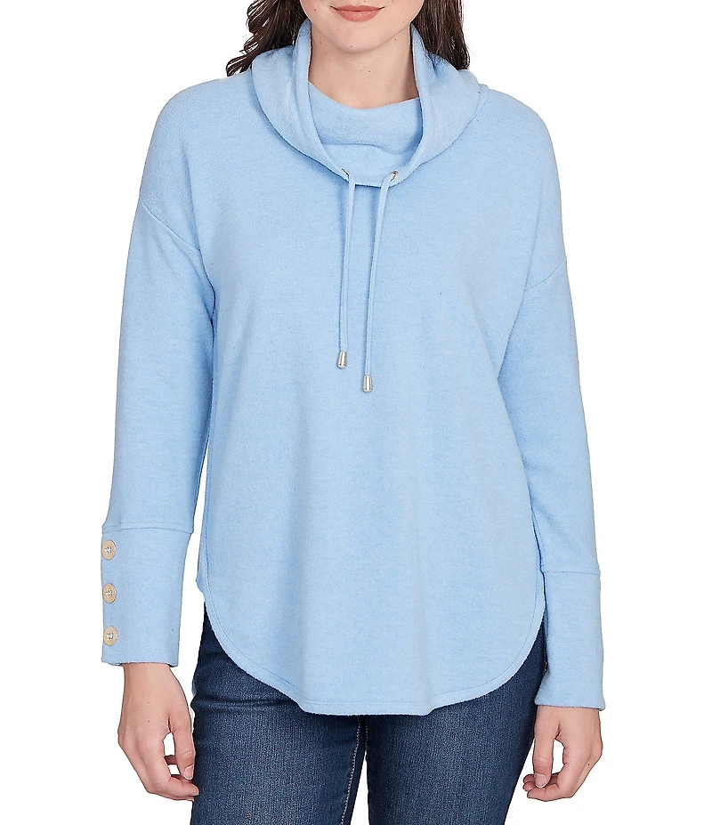 Ruby Rd. Petite Size Knit Cowl Neck Long Sleeve Cozy Top