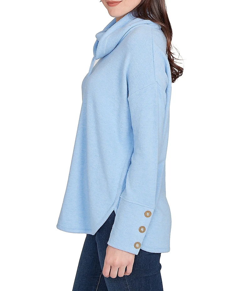 Ruby Rd. Petite Size Knit Cowl Neck Long Sleeve Cozy Top