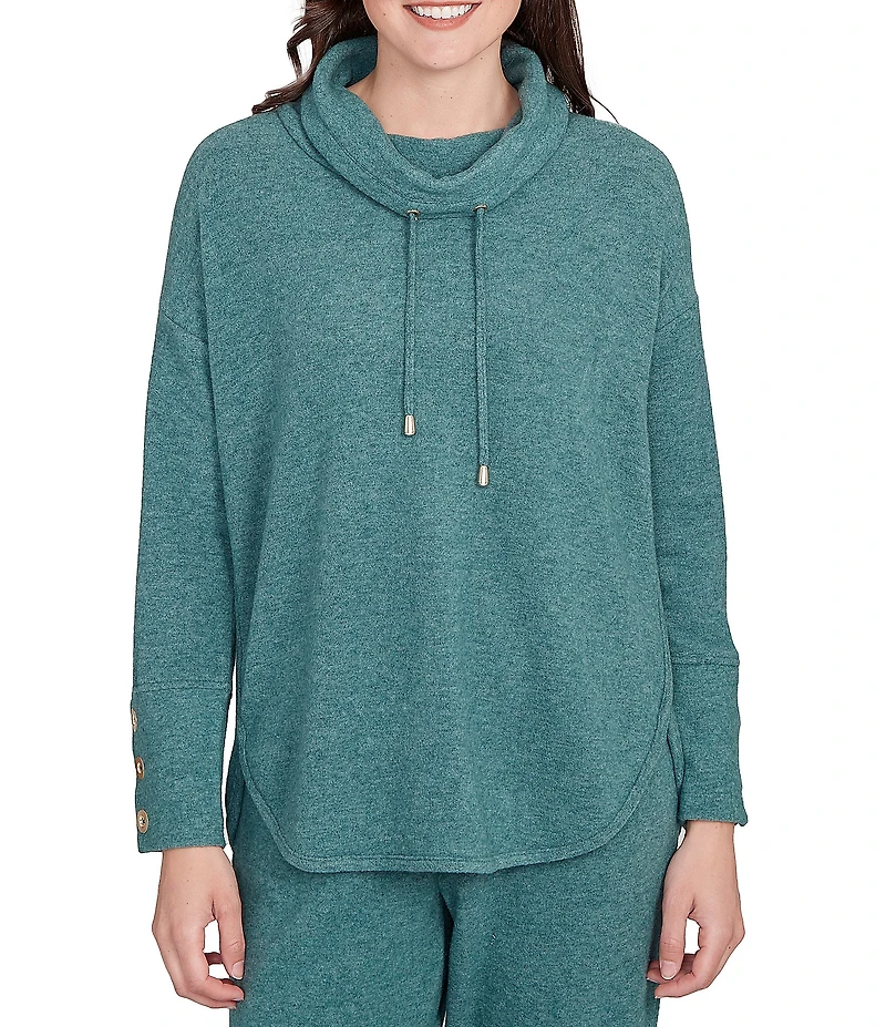 Ruby Rd. Petite Size Knit Cowl Neck Long Sleeve Cozy Top