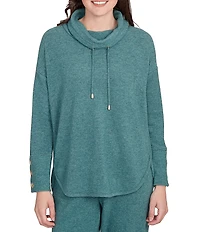 Ruby Rd. Petite Size Knit Cowl Neck Long Sleeve Cozy Top