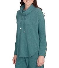 Ruby Rd. Petite Size Knit Cowl Neck Long Sleeve Cozy Top