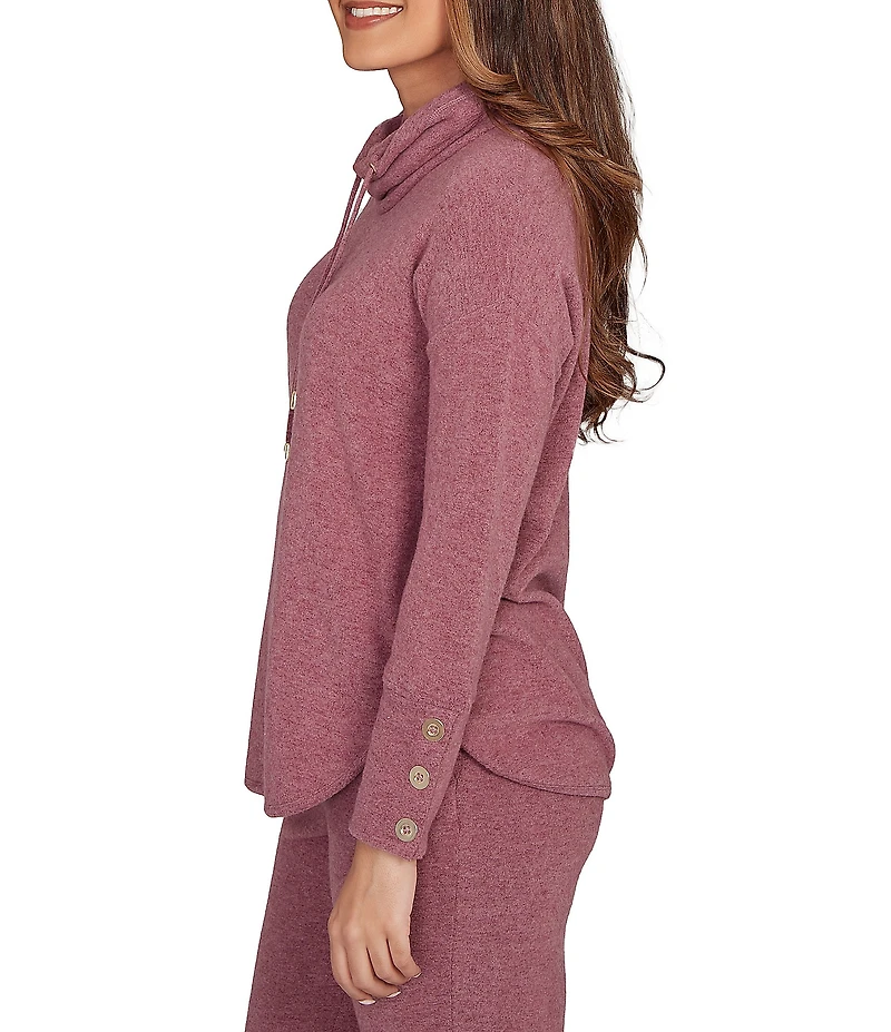 Ruby Rd. Petite Size Knit Cowl Neck Long Sleeve Cozy Top