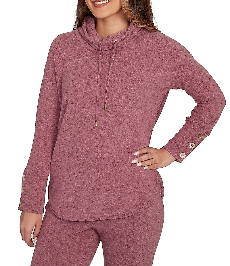Ruby Rd. Petite Size Knit Cowl Neck Long Sleeve Cozy Top