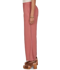 Ruby Rd. Petite Size Lightweight Ramie Lace Trim Sideseam Detail Wide Leg Pull-On Pants
