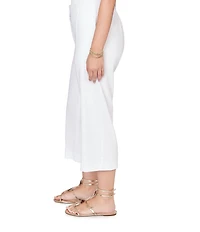 Ruby Rd. Petite Size Linen-Blend Wide Leg Crop Pants