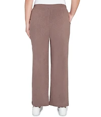 Ruby Rd. Petite Size Luxe Ribbed Wide-Leg Pull-On Coordinating Pants