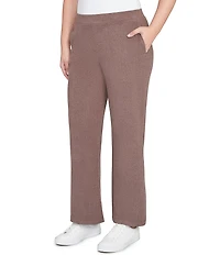 Ruby Rd. Petite Size Luxe Ribbed Wide-Leg Pull-On Coordinating Pants