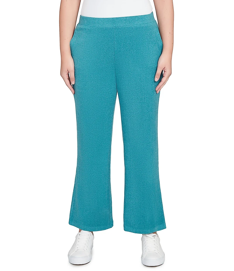 Ruby Rd. Petite Size Luxe Ribbed Wide-Leg Pull-On Coordinating Pants