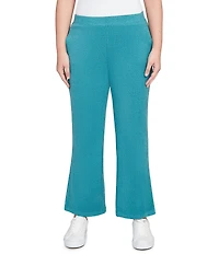 Ruby Rd. Petite Size Luxe Ribbed Wide-Leg Pull-On Coordinating Pants