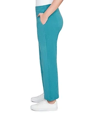 Ruby Rd. Petite Size Luxe Ribbed Wide-Leg Pull-On Coordinating Pants