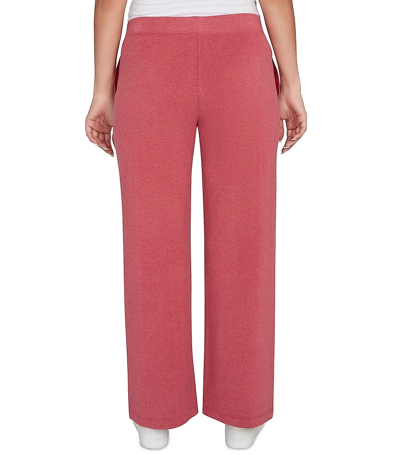 Ruby Rd. Petite Size Luxe Ribbed Wide-Leg Pull-On Coordinating Pants