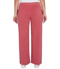 Ruby Rd. Petite Size Luxe Ribbed Wide-Leg Pull-On Coordinating Pants