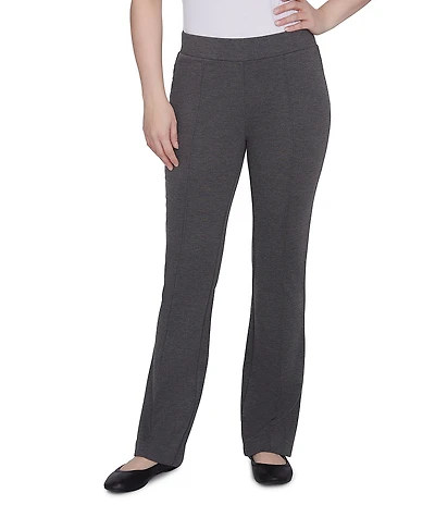 Ruby Rd. Petite Size Ponte Knit Flare Leg Pull-On Pants
