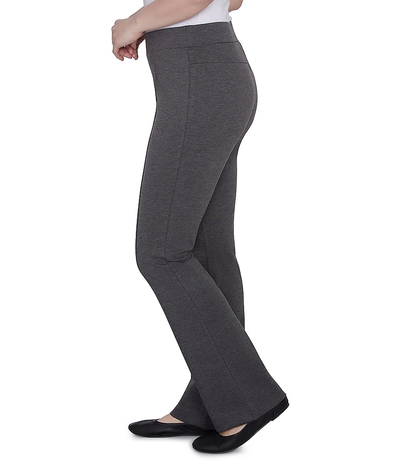 Ruby Rd. Petite Size Ponte Knit Flare Leg Pull-On Pants