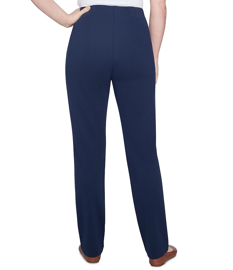 Ruby Rd. Petite Size Ponte Knit Pintuck Pull-On Pants