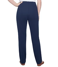 Ruby Rd. Petite Size Ponte Knit Pintuck Pull-On Pants