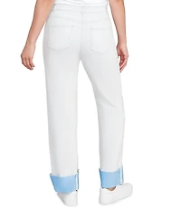 Ruby Rd. Petite Size Relaxed Double Faced Straight Leg Denim Jeans