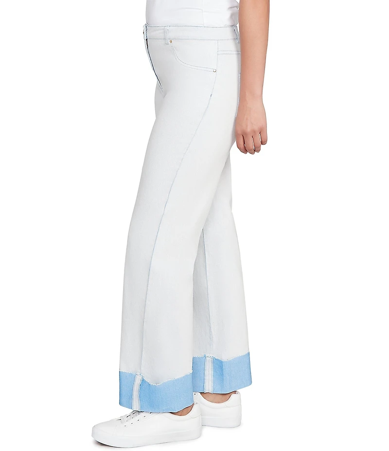 Ruby Rd. Petite Size Relaxed Double Faced Straight Leg Denim Jeans