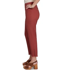 Ruby Rd. Petite Size Relaxed Fringe Hem Pull-On Ankle Denim Pants