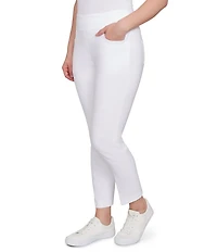 Ruby Rd. Petite Size Silk Tech Straight Leg Pull-On Ankle Pants