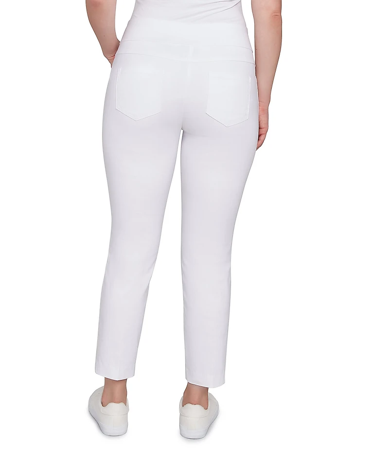 Ruby Rd. Petite Size Silk Tech Straight Leg Pull-On Ankle Pants