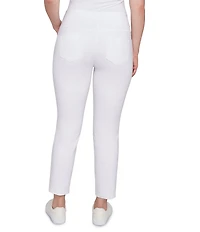 Ruby Rd. Petite Size Silk Tech Straight Leg Pull-On Ankle Pants