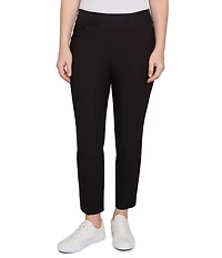 Ruby Rd. Petite Size Silk Tech Straight Leg Pull-On Ankle Pants