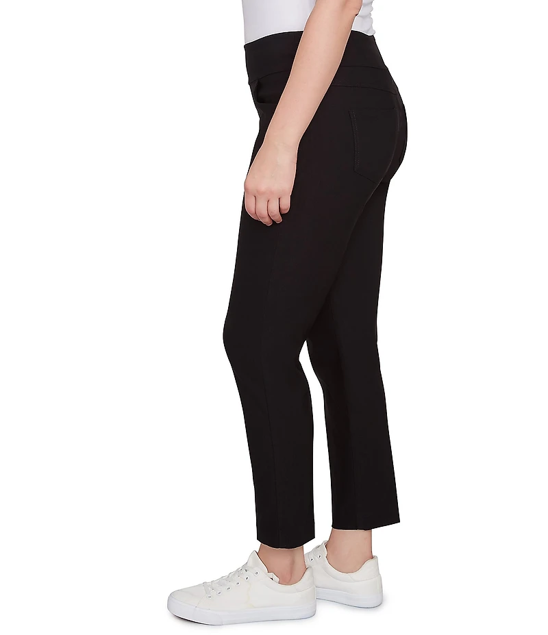 Ruby Rd. Petite Size Silk Tech Straight Leg Pull-On Ankle Pants