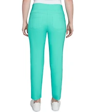 Ruby Rd. Petite Size Silk Tech Straight Leg Pull-On Ankle Pants